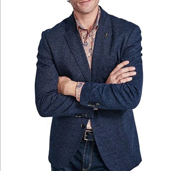 Johnston & Murphy Other - Johnston & Murphy Stretch Textured Knit Blazer - XL - Skull Design💀Lining